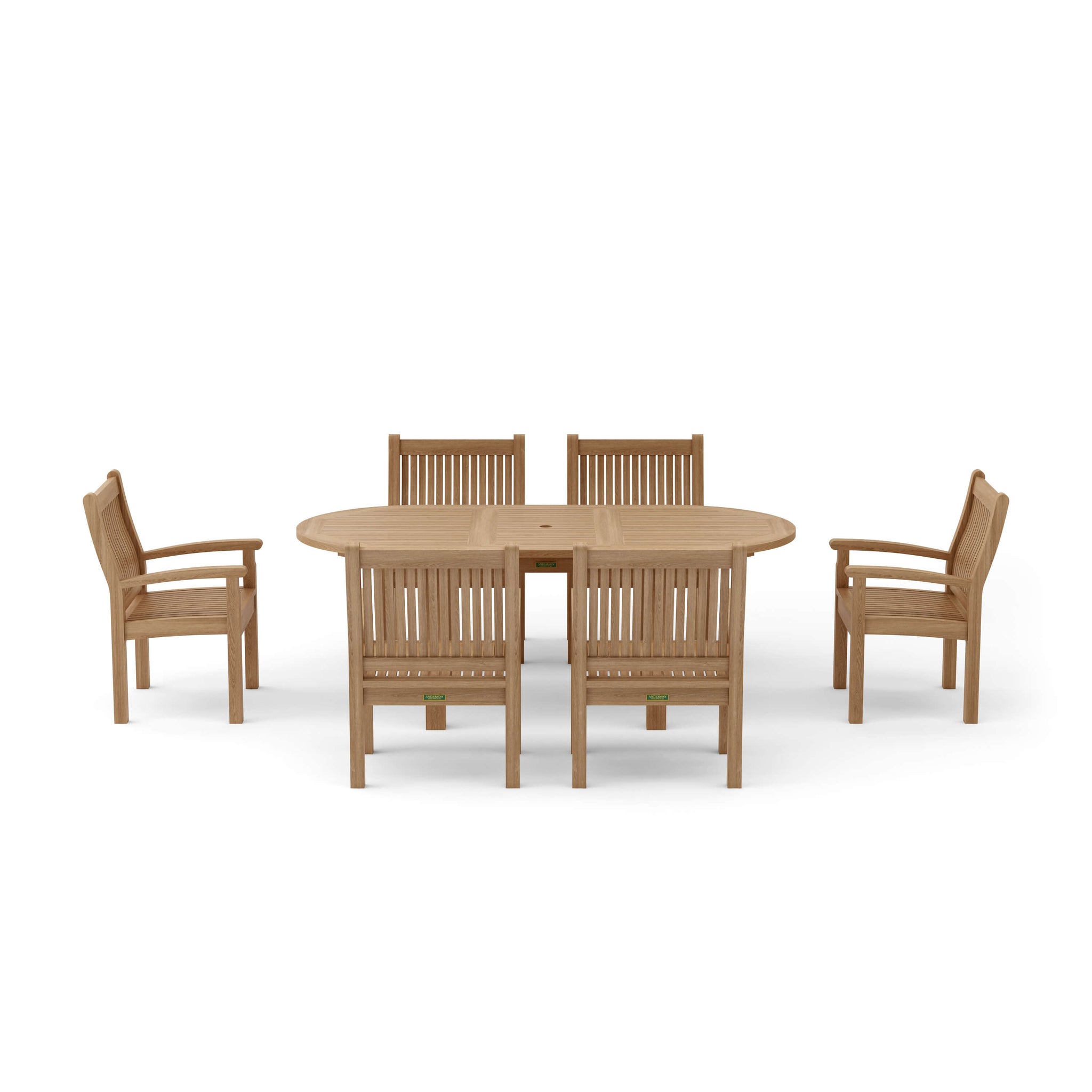 Bahama Oval Extension Dining Table Set - A-Grade Teak Solid Wood