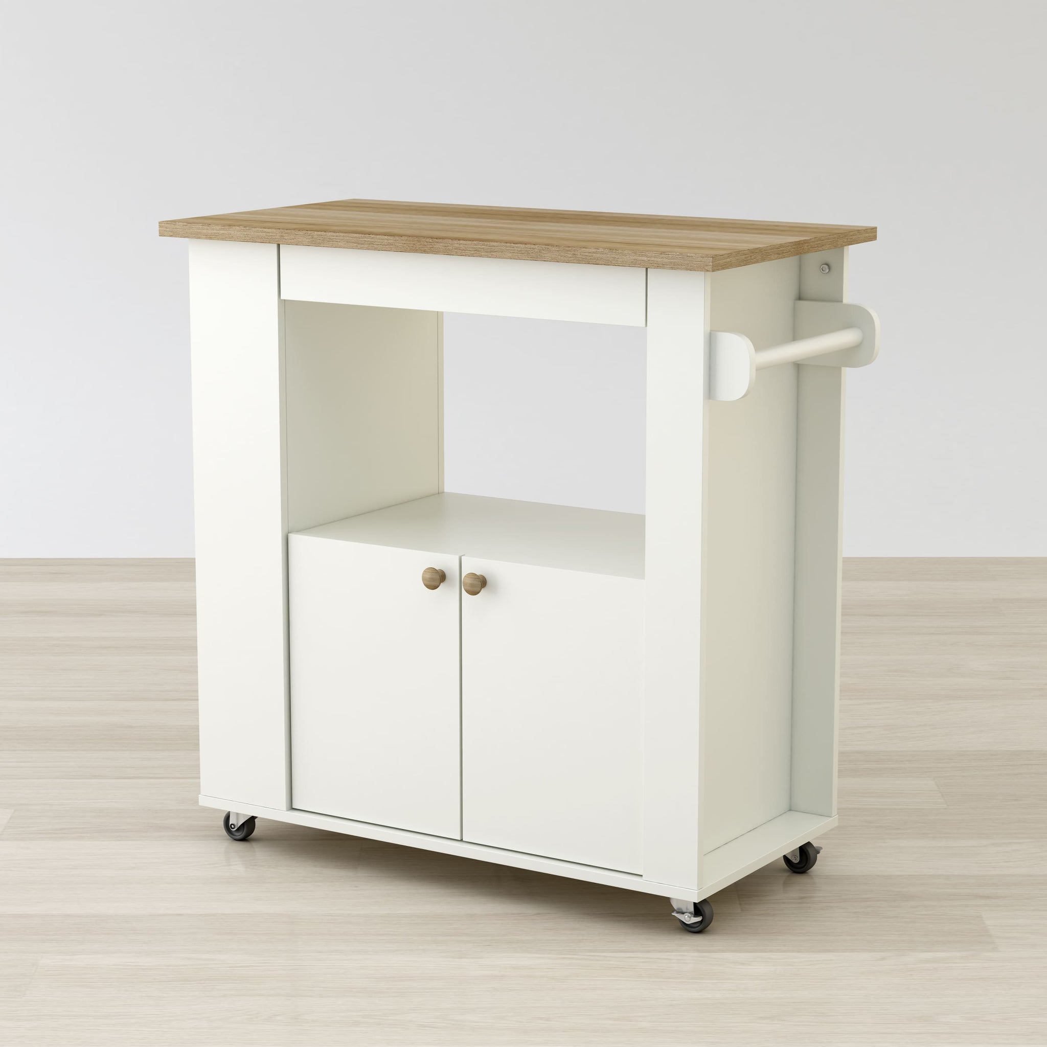 Aston Wooden Kitchen Cart – With Wheels and Storage