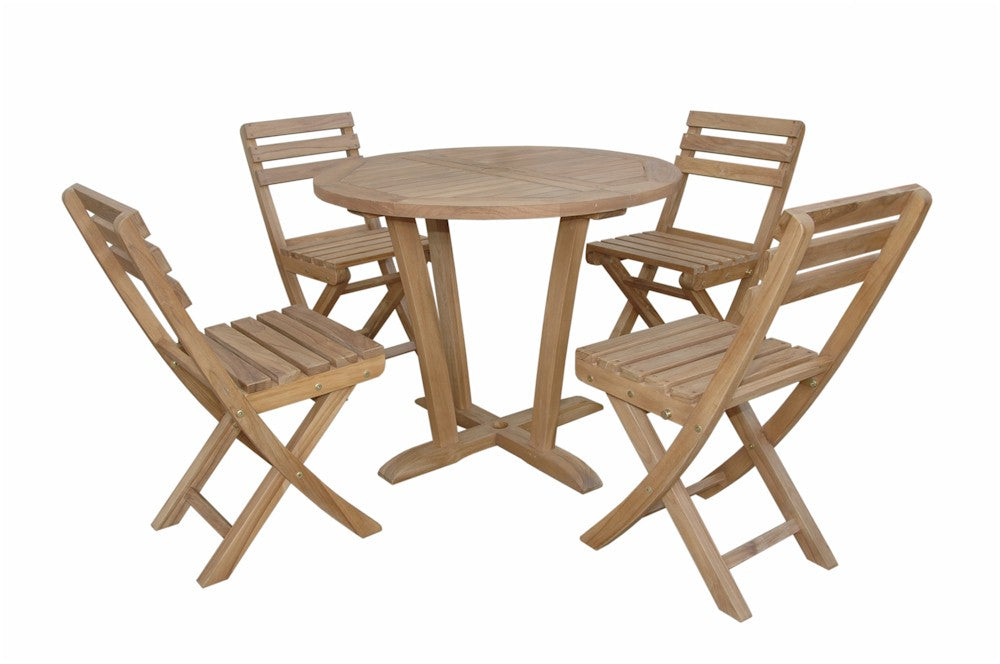 Descanso Alabama Outdoor Folding Bistro Set – Premium Teak Wood