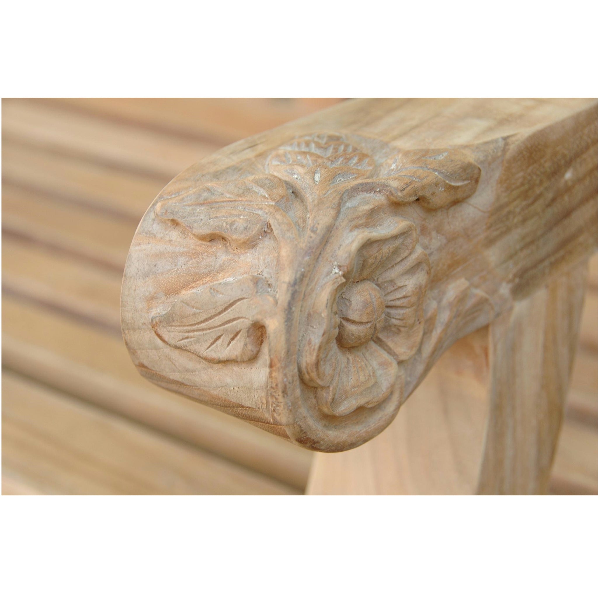 Devonshire 3 Seater Extra Thick Bench with Flower Handcrafted
