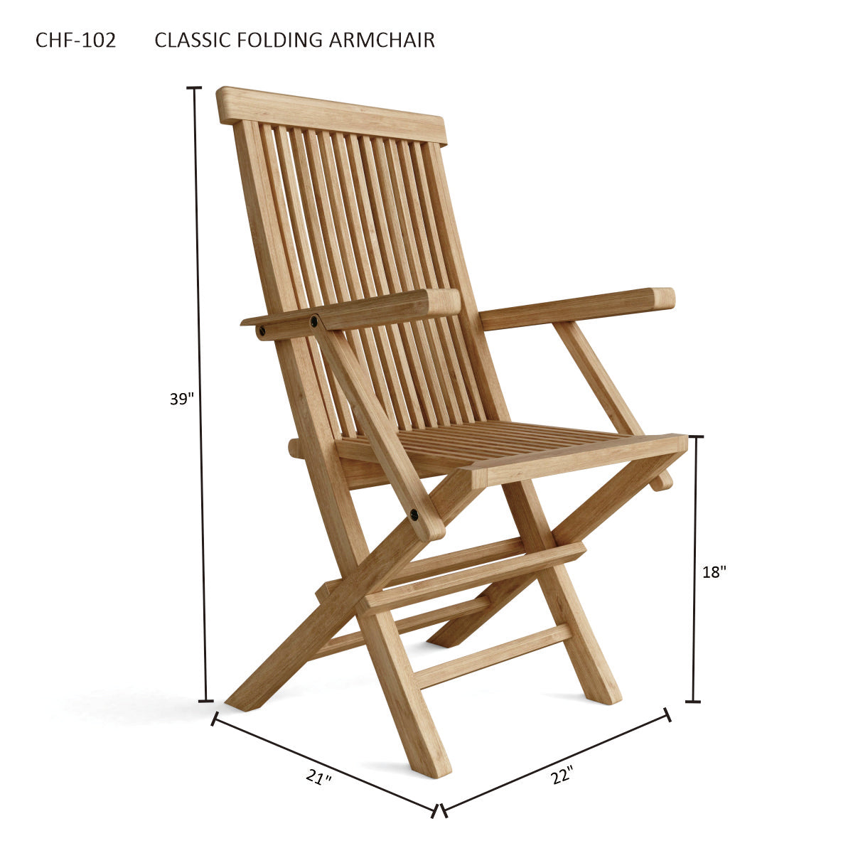 Classic 2 Piece Folding Arm Chair