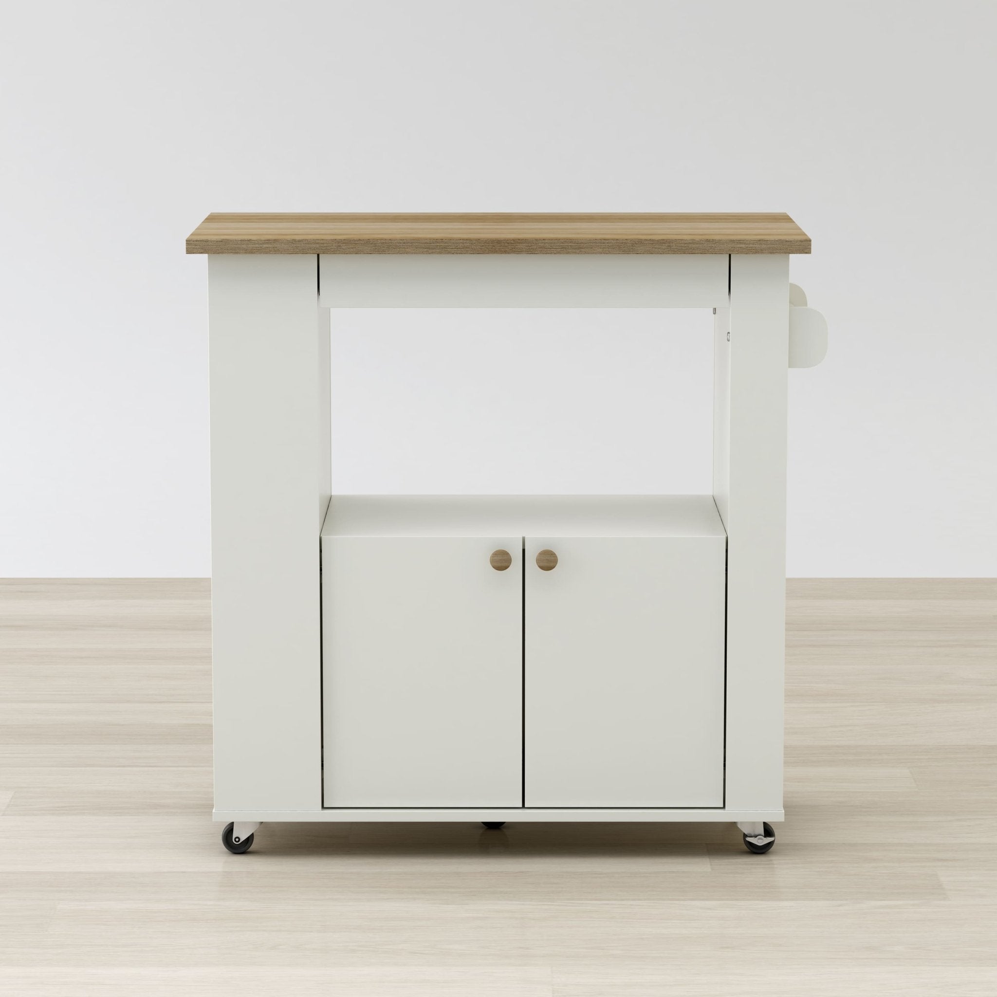 Aston Wooden Kitchen Cart – With Wheels and Storage - Outside Depot