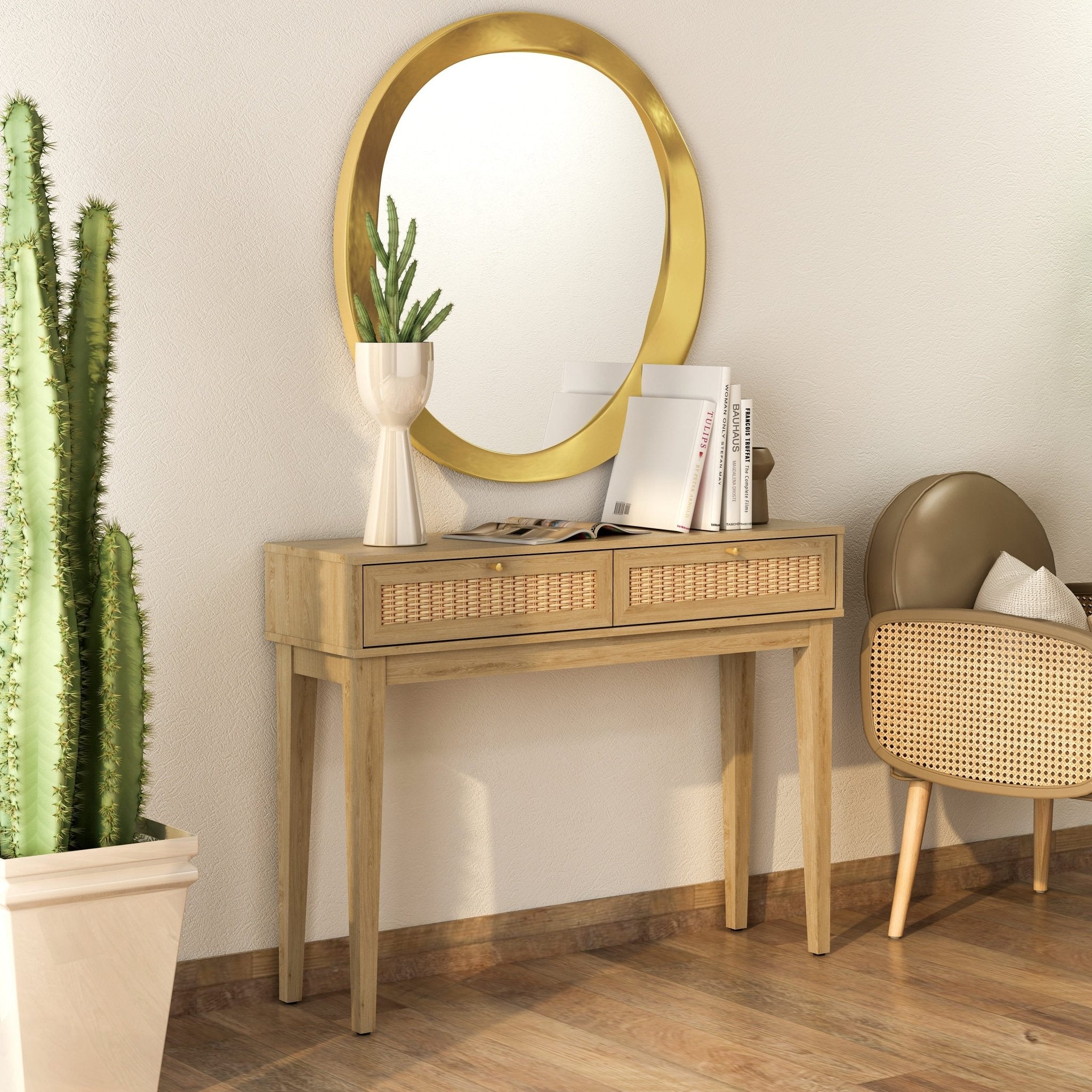 Bodrum Wooden Console Table Sleek Minimalist Design - Outside Depot