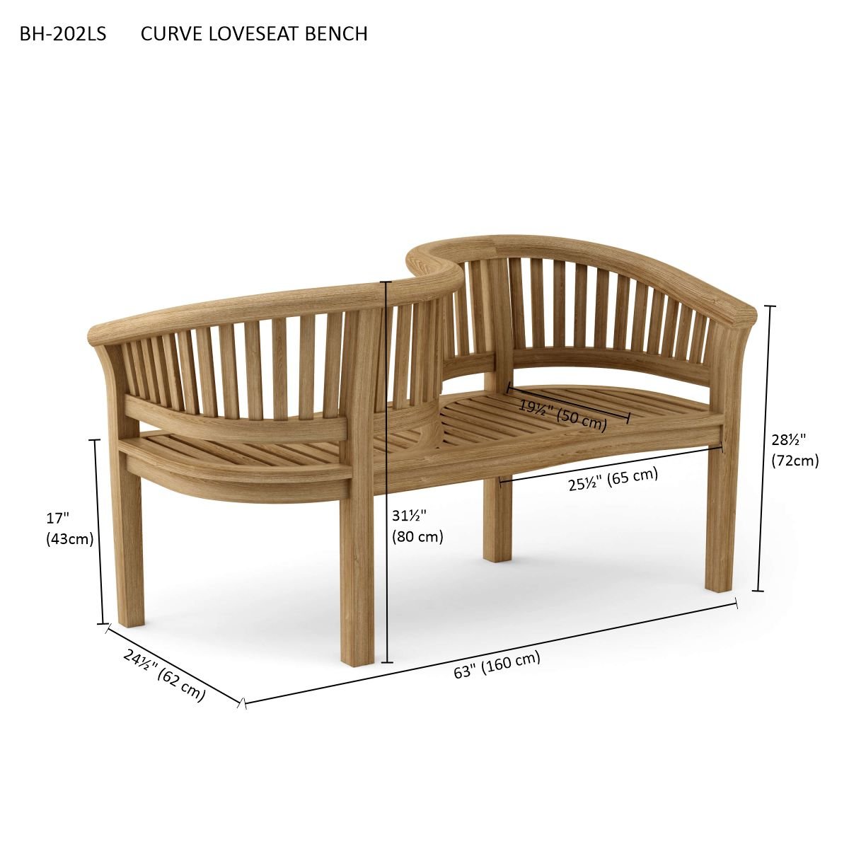 Curve Love Seat Bench - Outside Depot