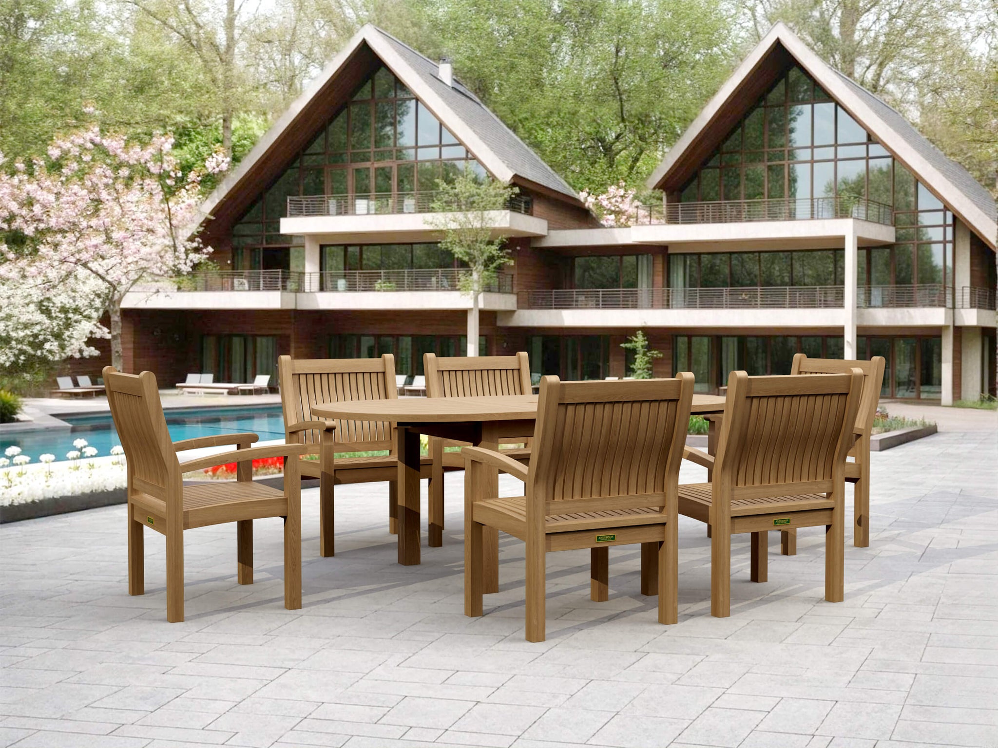 Bahama Oval Extension Dining Table Set - A-Grade Teak Solid Wood