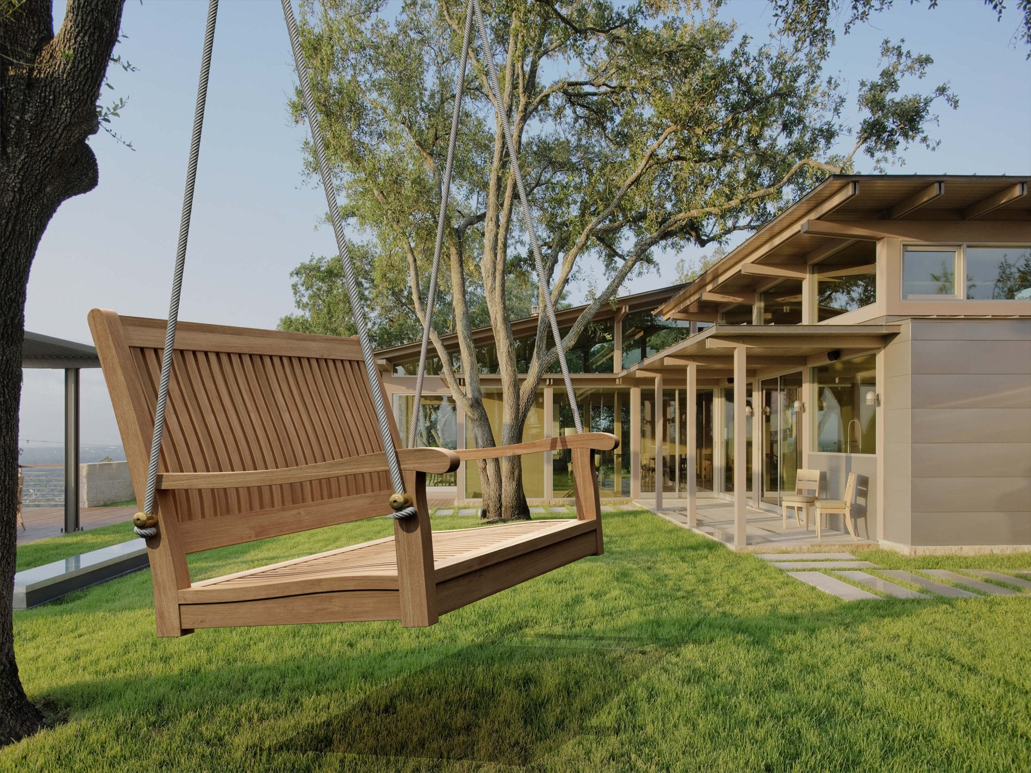 Del - Amo Straight Swing Bench - Outside Depot