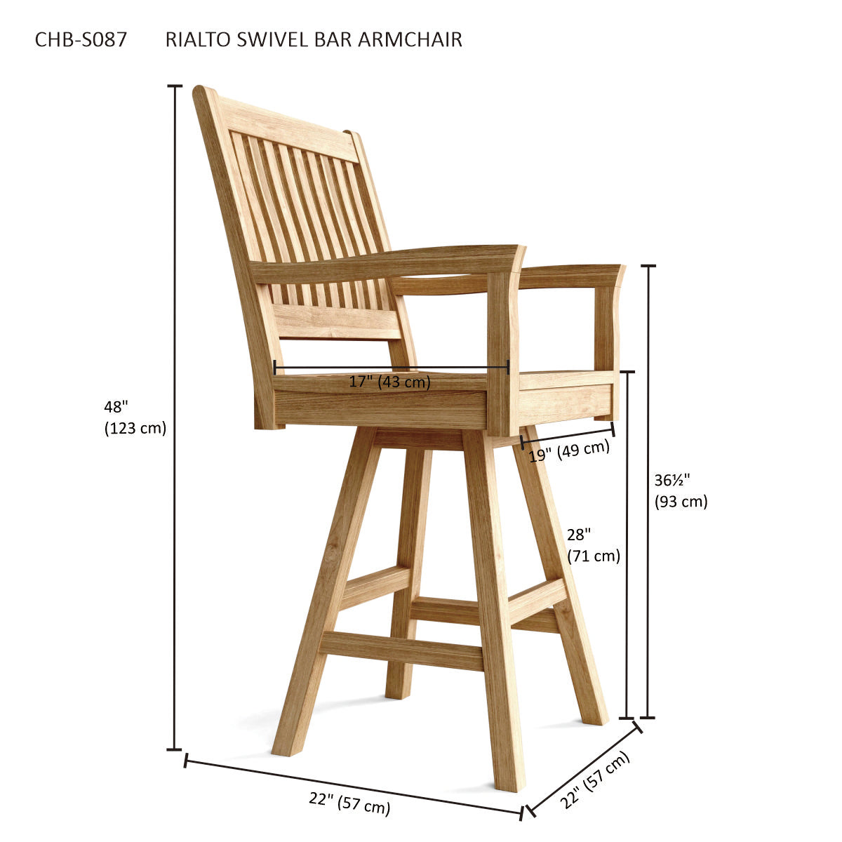 Rialto Swivel Bar Armchair