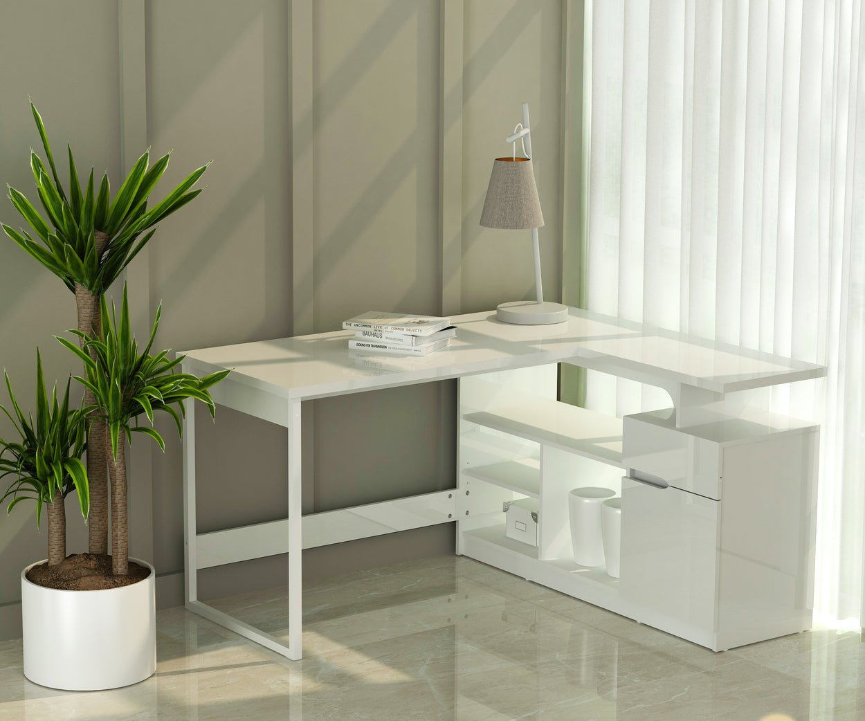 Lexi L - Shaped Corner Desk - Outside Depot