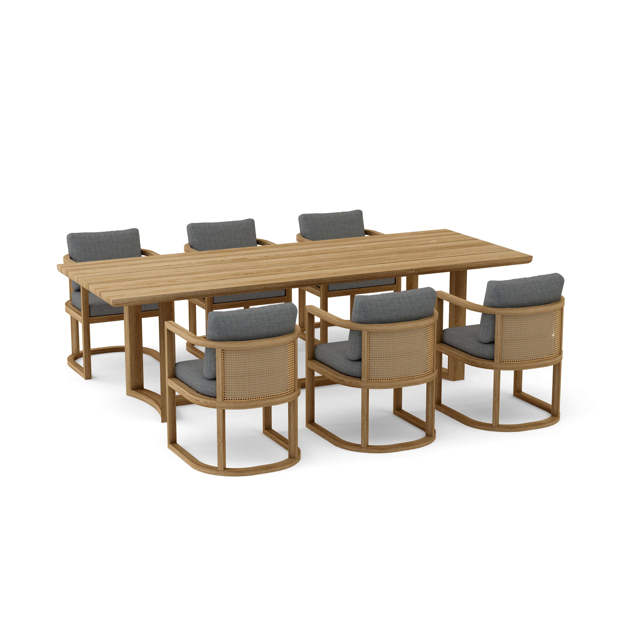 Junus Dining Table Set With Six Dining Armchairs