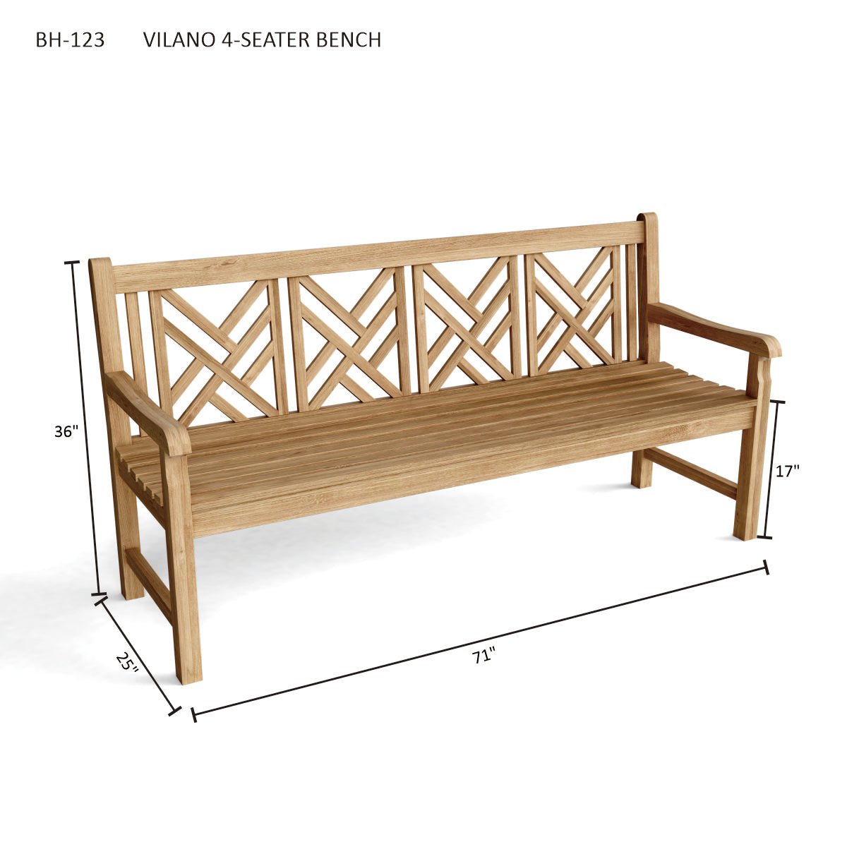 Vilano 4 - Seater Bench - Outside Depot